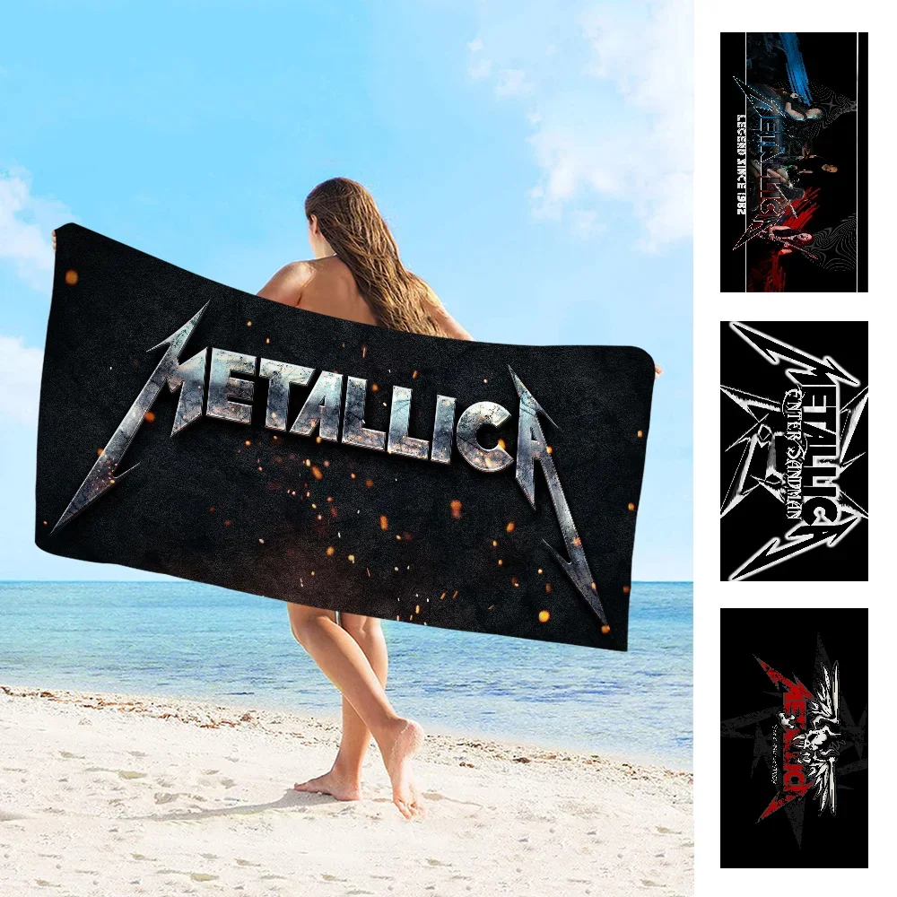 Metallica Beach Towels Shower Towel Sauna Travel Spa Microfiber Quick Dry Gym Accessories Cute Room Decor