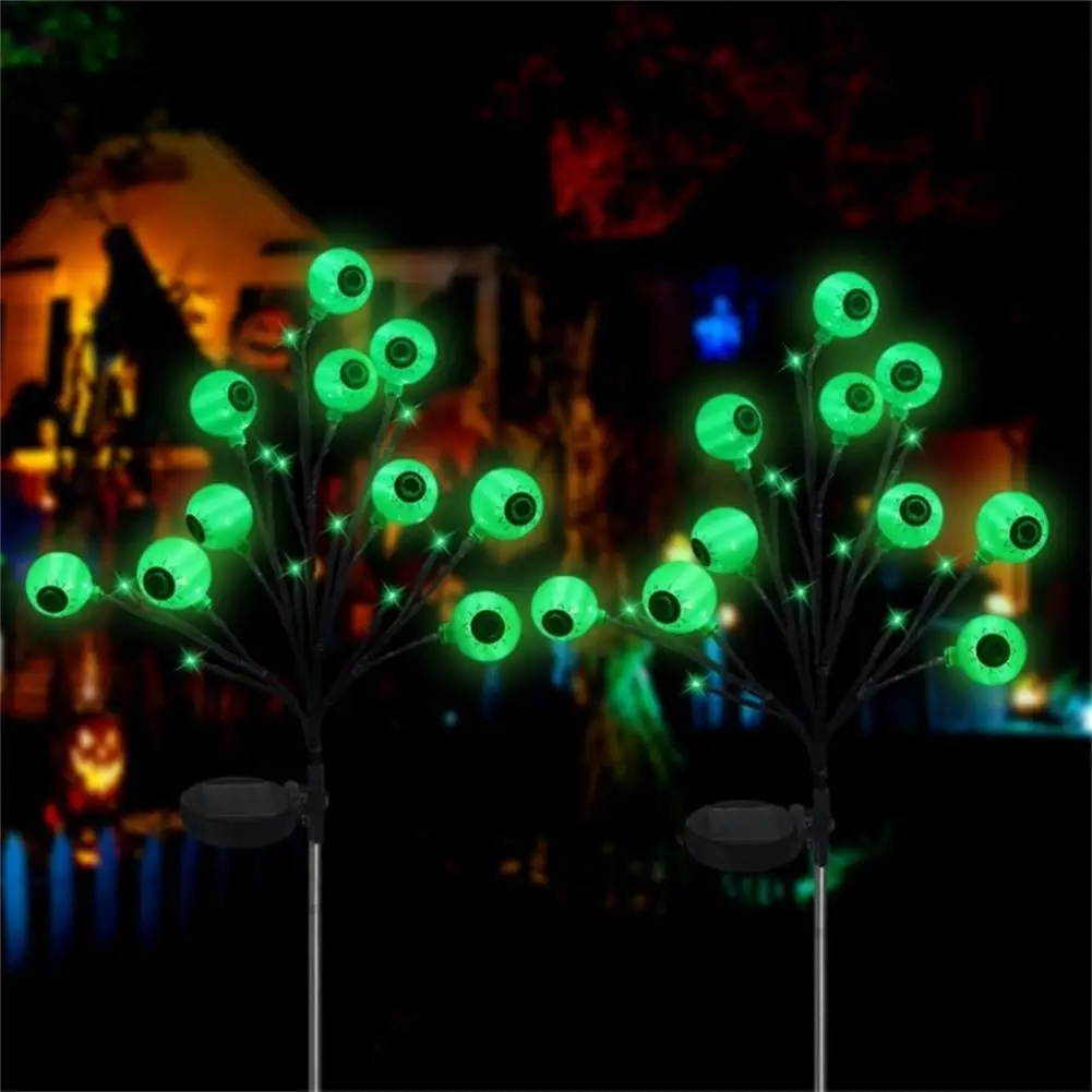 

2pcs Halloween Scary Eyeball Solar Stake Lights Outdoor Weatherproof Garden Stake Lights Halloween Decorations