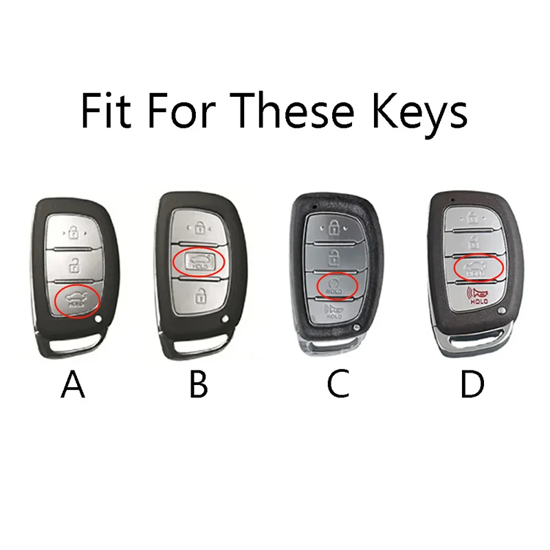 3 4 Buttons ABS Car Smart Key Case Cover For Hyundai Tucson Santa Fe Rena Sonata Elantra Creta Ix35 Ix45 I10 I30 I40 Accessories