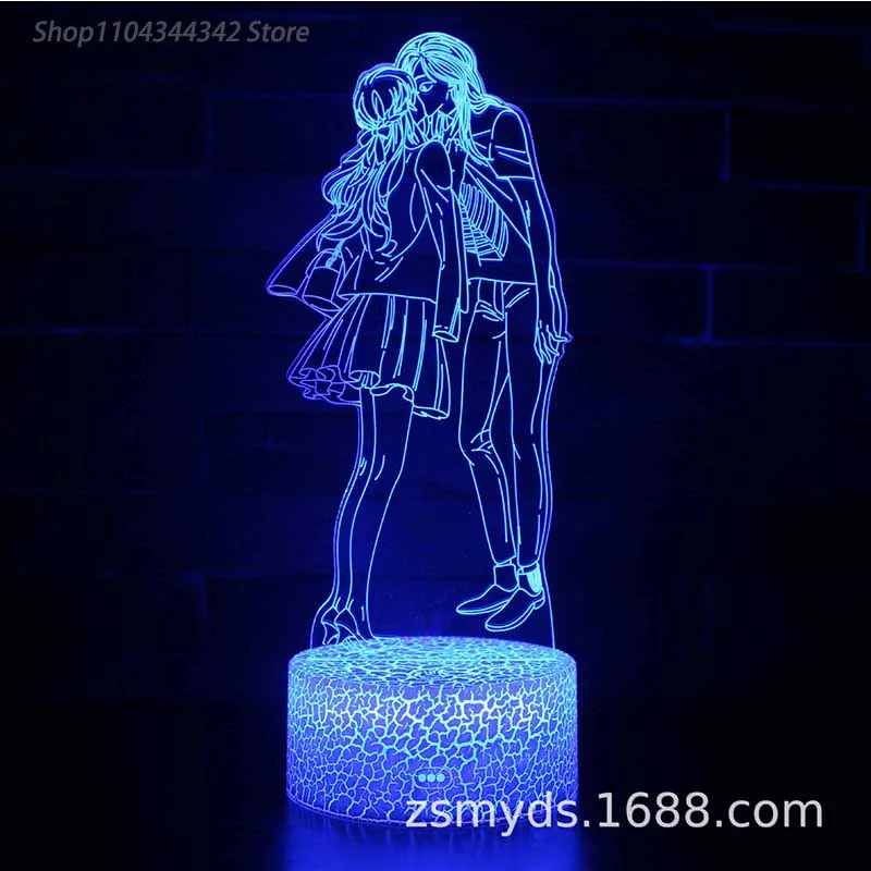 3d acrílico dos desenhos animados romântico amor luz da noite sala de estar quarto criativo presente do dia dos namorados decoração luz usb atmosfera l