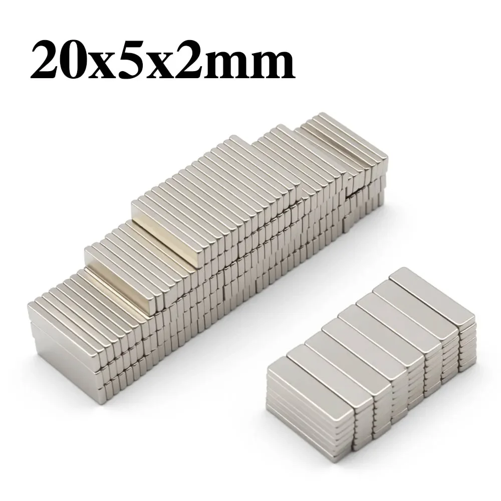 20x5x2mm Super Powerful Block Magnet Neodymium Magnet NdfeB N35 Strong Permanent Magnetic imanes Refrigerator Magnet