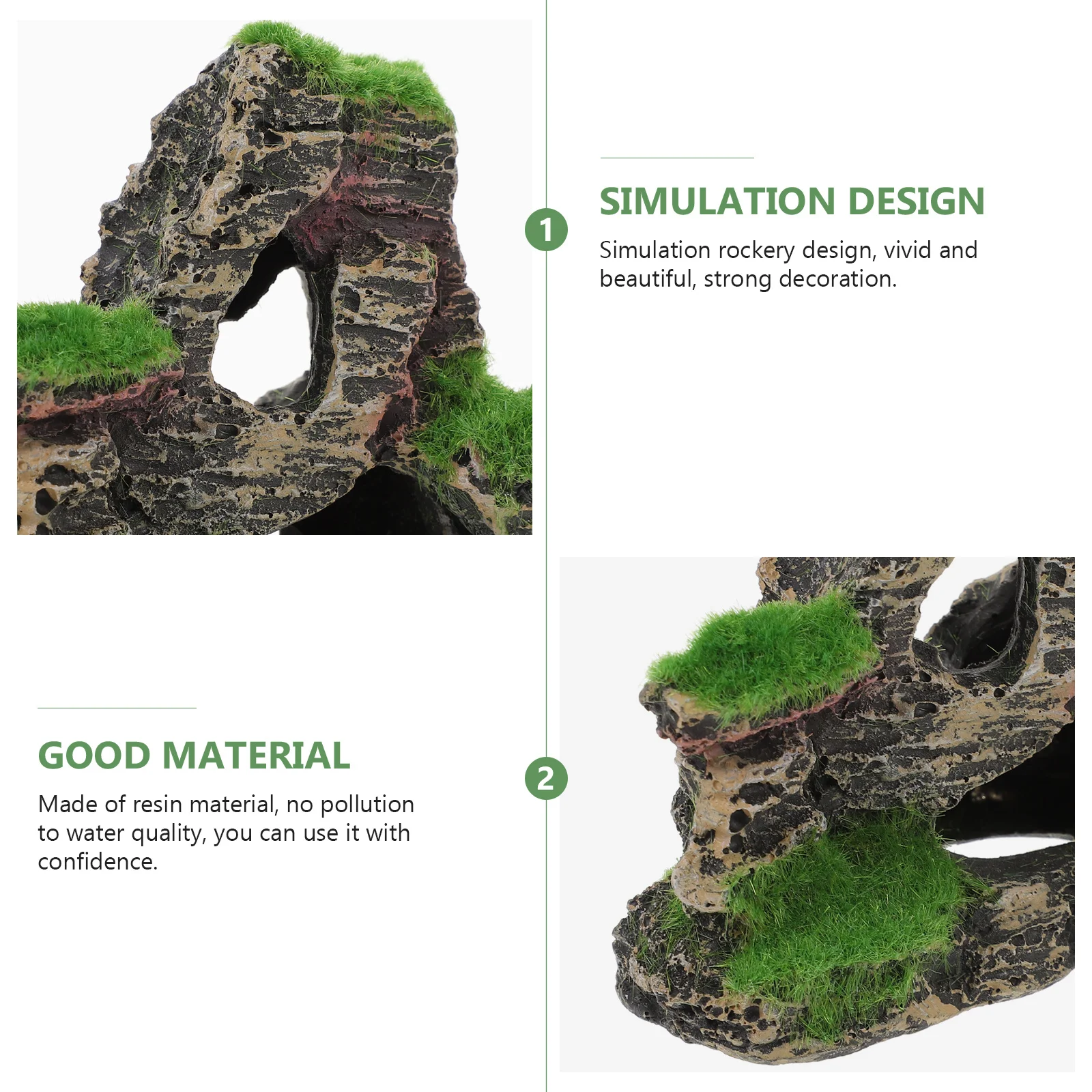 

Moss Mountain Resin Aquarium Decoration Artificial Rock Landscape For Fish Tank Non Toxic Water Safe Ornament