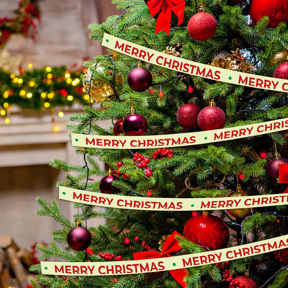 Christmas Decorations Glow-in-the-Dark Warning Tape PVC Fluorescent Hazard Warning Strip Barrier Tape