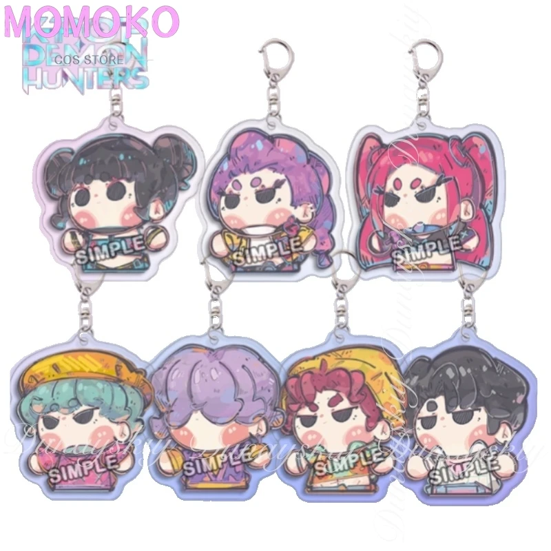 

KPop Demon Hunters Anime Movie Mira Zoey Rumi And 5.5cm Double-sided Laminated Acrylic Keychain Cosplay Costume Anime Single Set