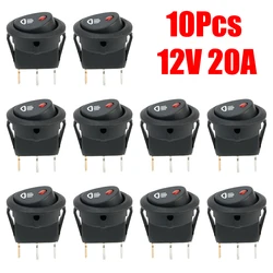 5/10Pcs nuovissimo LED 12V fendinebbia pulsanti interruttore auto On Off interruttore a bilanciere rotondo 12V Led rosso fendinebbia simbolo auto camion