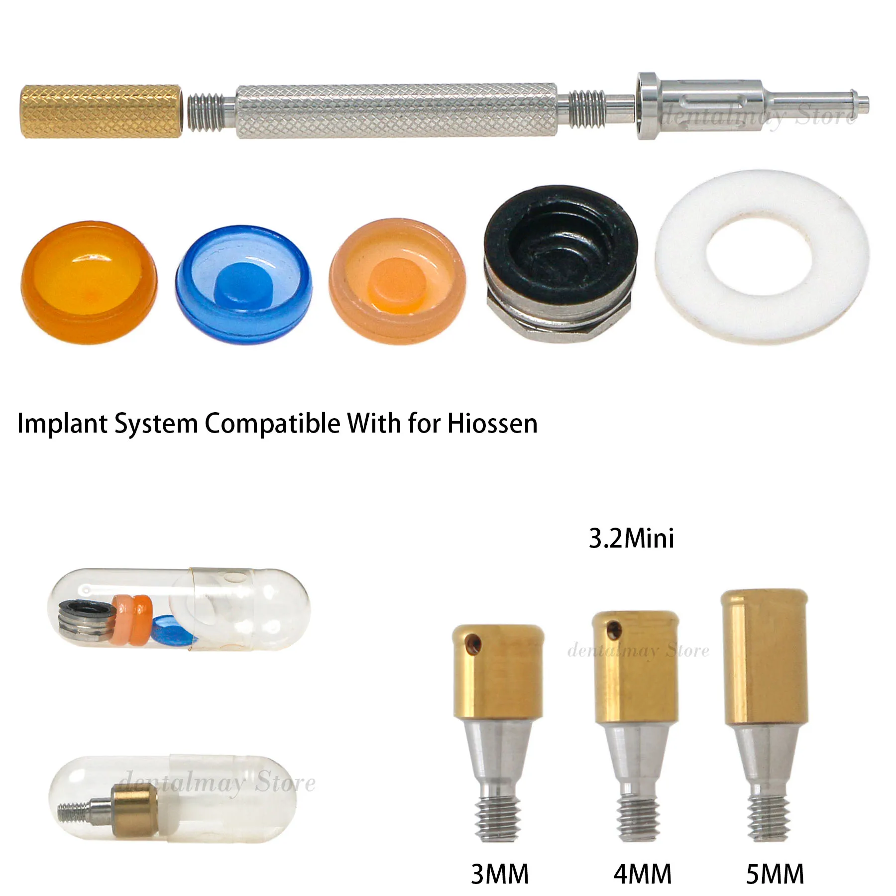 

Dental Implant Attachment Abutment & Overdenture Male Caps KITS Tool Locator Core Tool for Hiossen Ø3.2M