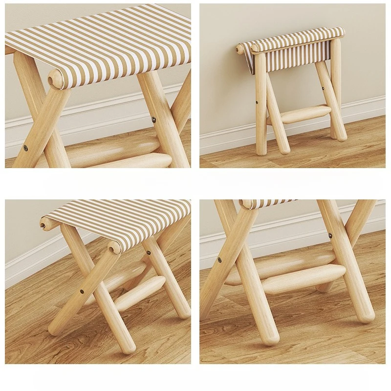 

Maza stool folding low stool solid wood sturdy and reinforced camping picnic home small stool