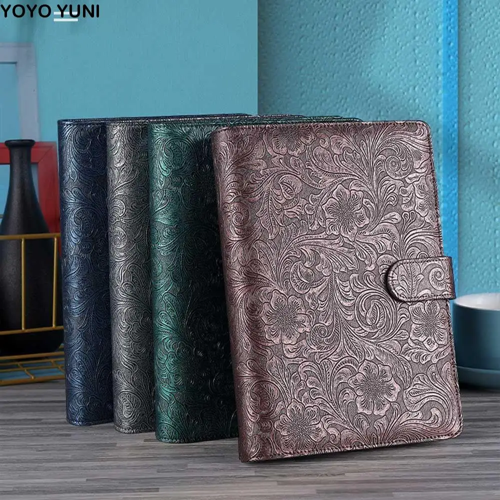 สมุดบันทึกแบบหลายฟังก์ชั่น ปกหนัง พร้อมห่วงใส่กระดาษแบบหลวม  ตัวล็อคแม่เหล็ก  ช่องใส่เอกสาร