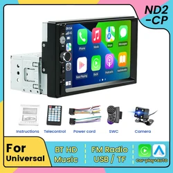 Support Carplay Universal 1Din 7inch Car Radio Stereo HD Touch Screen MP5 Multimedia Video Player Rear View Camera AUX Autoradio