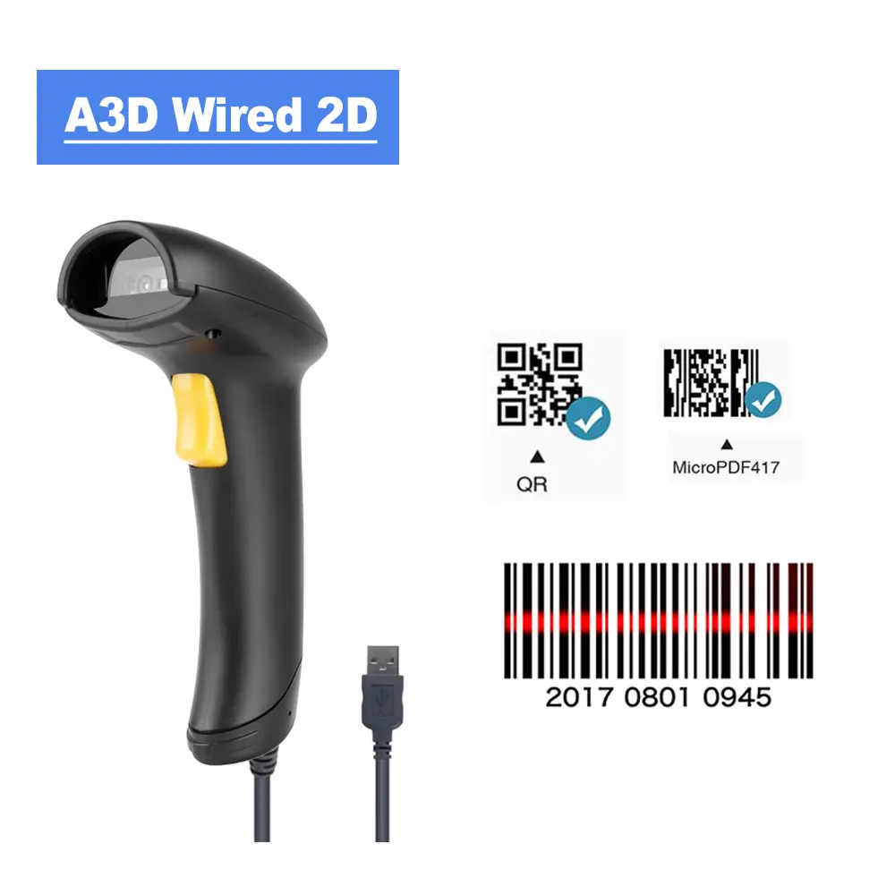 Imagem -02 - Wireless Handheld Barcode Scanner 1d 2d Laser qr Code Reader Desktop Scanner Wireless Bluetooth Holyhah-a30d