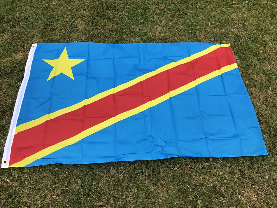 Zwjflagshow Vlag Congo Democratische Republiek Van De Congo Vlag Polyester Hangende Banner 3X5 Ft Nationale Vlag Huisdecoratie Vlag