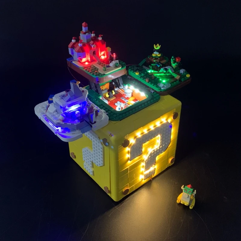 BYB LED Light Kit For 71395 Super Marioed 64 Question Mark Blocks Decorative Lamp Remote Control Not Include Lego Building