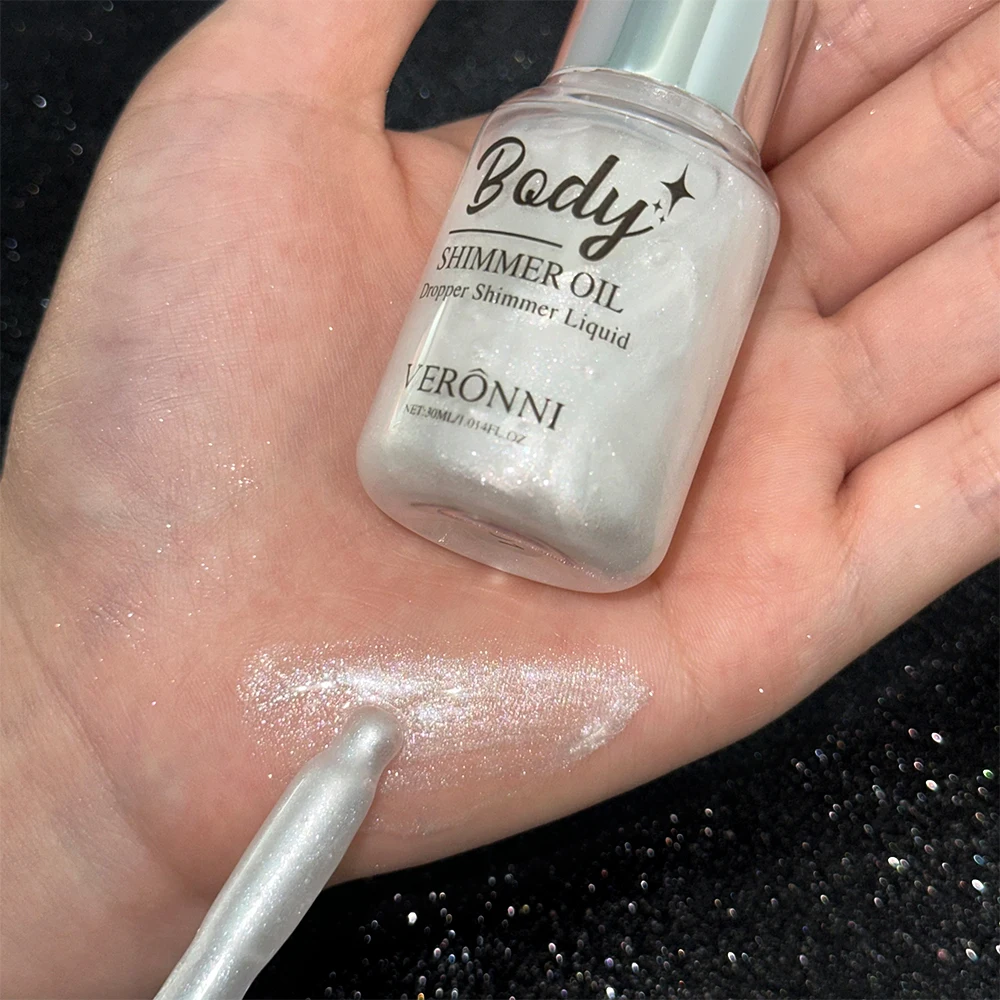 سائل هايلايتر للجسم باللون الأبيض والوردي والذهبي بثلاثة ألوان، لومنيمر للوجه والجسم وعظام الترقوة، توهج يدوم طويلاً