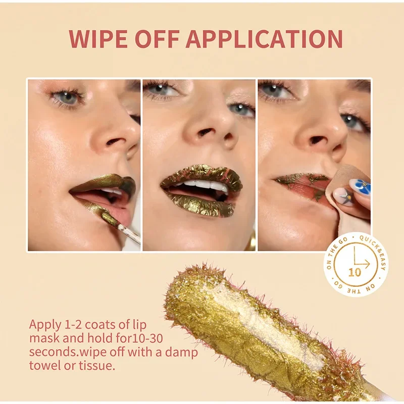 24 K Gold Lip GLOSS Tear-off Lip ฟิล์มติดทนนาน Lip Glaze Non-Stick CUP ย้อม Lip Stain สีลิปสติกผู้หญิงแต่งหน้า
