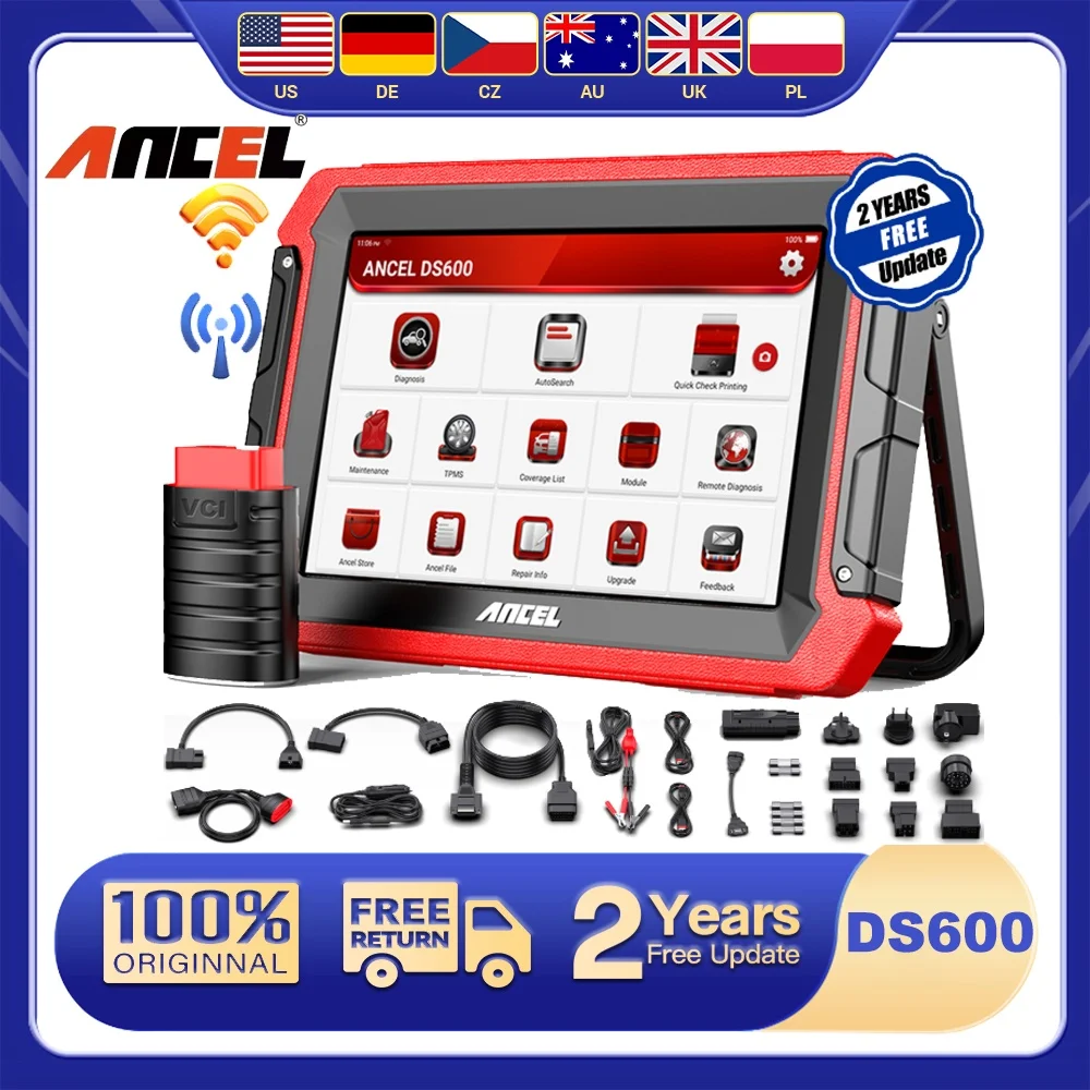 

OBD2 Car Scanner ANCEL DS600 ECU Coding D-P-F TPMS IMMO AF Adjustment Bi-directional Control Diagnostic Tool 2 Years Free Update