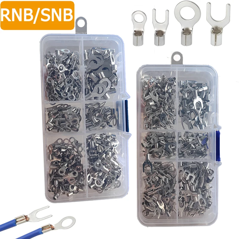 300/380/500 قطعة RNB/SNB غير معزول حلقة شوكة U-نوع محطات النحاس مطلي بالقصدير سلك كابل العروات موصل البطارية تجعيد المجرف #1