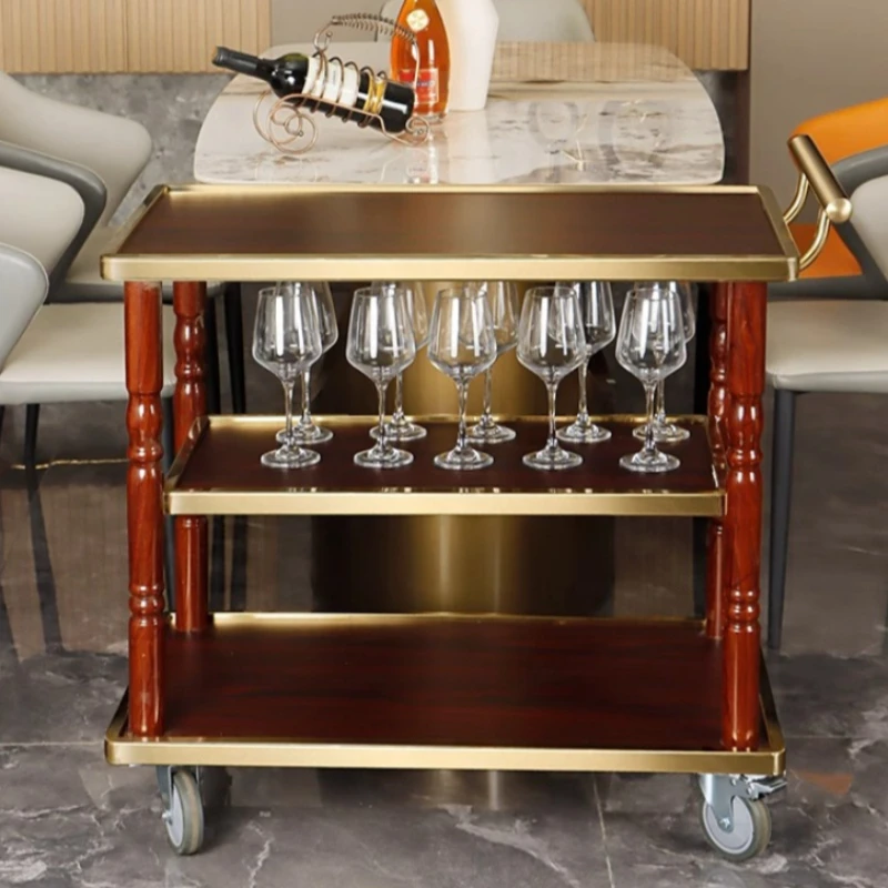 عربة يد للفنادق للتخزين الفضي، تفاصيل عربة يدوية للفندق المتحركة، عربة محمولة، أثاث تجاري من Reinigungs Wagen #3