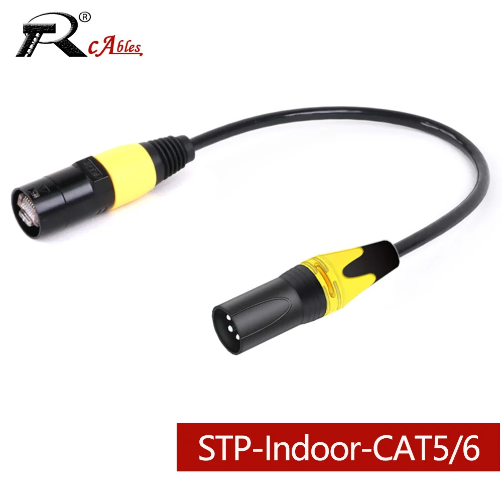 

XLR to RJ45 Ethernet Cable,3Pin XLR Male to Waterproof STP RJ45 CAT5/6 Network Extension Cord for Mixing Console,KTV Equipment