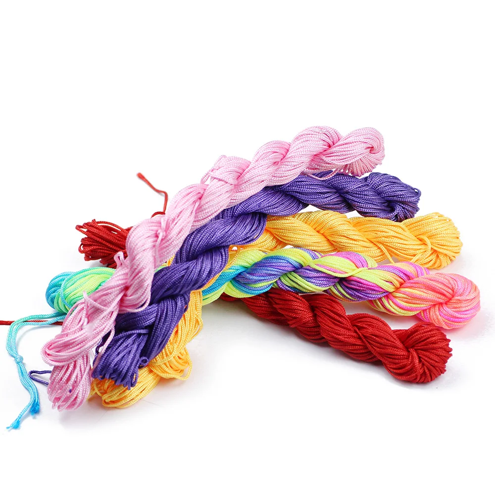 5 قطعة 1 مللي متر الملونة النايلون الحبل الصينية العقد مكرميه الحبل لصنع المجوهرات اليدوية أساور يدوية القلائد الحرف تجديل