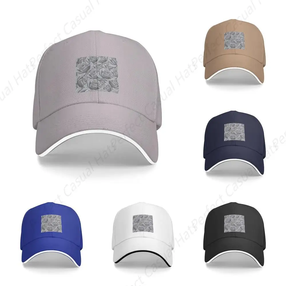 High Quality Rose Pattern Vintage Printing Sandwich Caps Peaked Caps Trucker Hat Men Women Outdoor Travel Sport Sun Visor