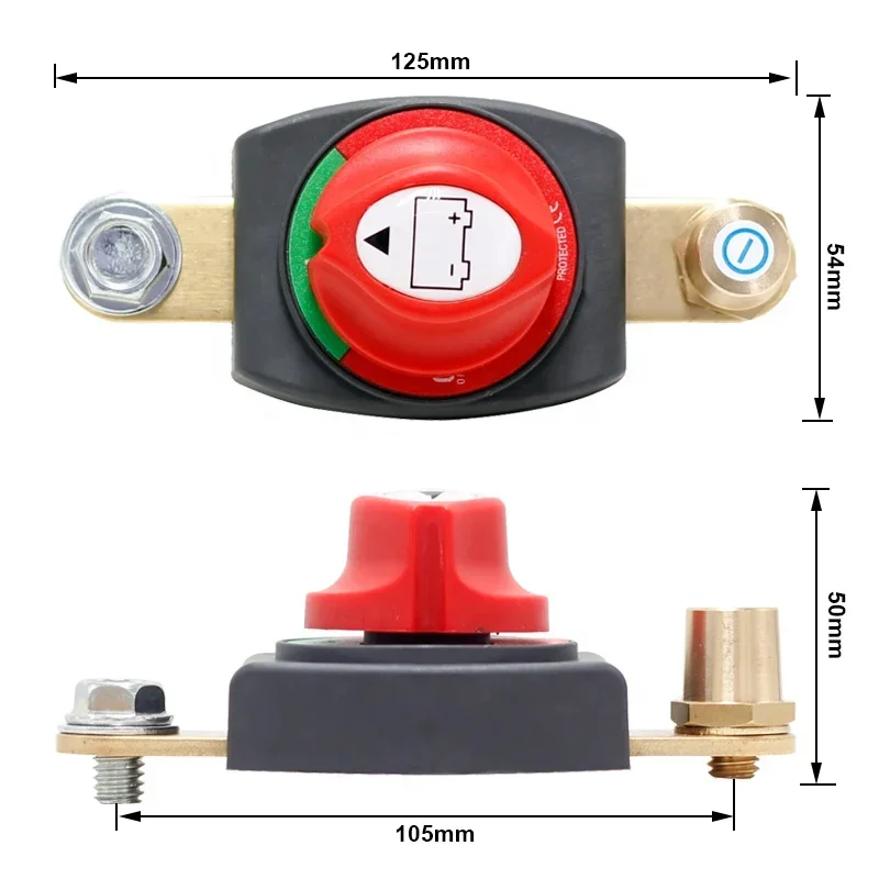 12-48V Car Isolator Disconnect Rotary Switch On/Off Marine Battery Disconnect Switch for RV