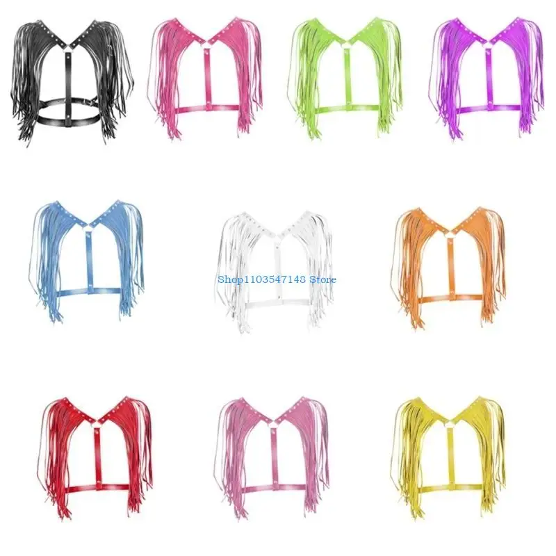 

P88B Harness Waist Chain Punk Waist Strap Chain Fringe Gothic Waist Belt Tassels