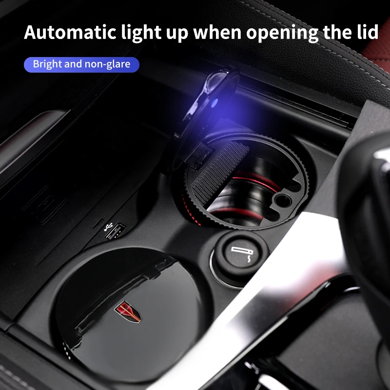 Car Interior Ashtray LED Light Portable Smoke Ashes Holder For Hongqi H9 HS5 H5 H7 E-HS9 E115 HS7 LS7 2021 2022 2023 Accessories