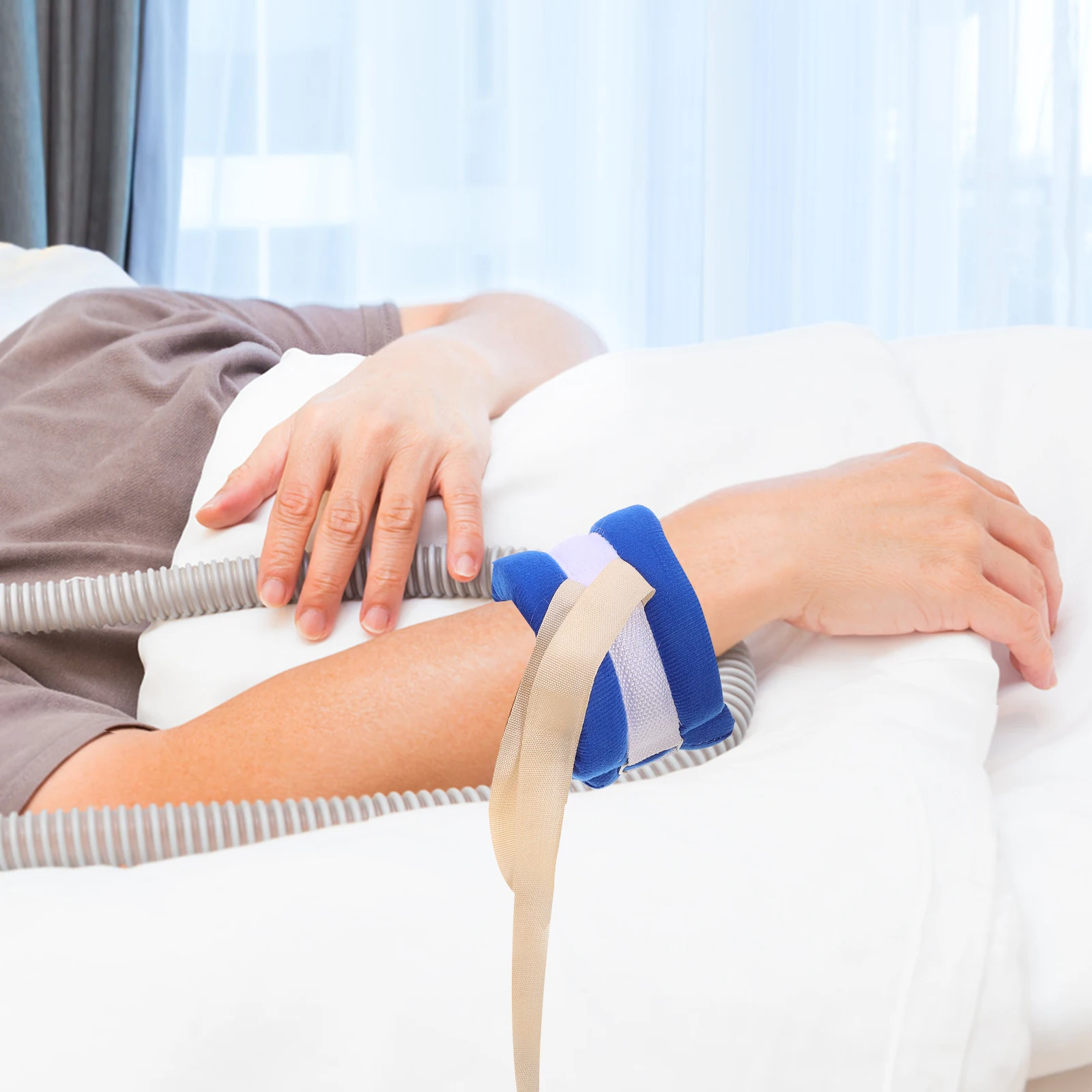 

Belt Dual Thickness Sponge Comfortable Adjustable Cotton Strap Blue White Arm Leg Holder Medical Constraints