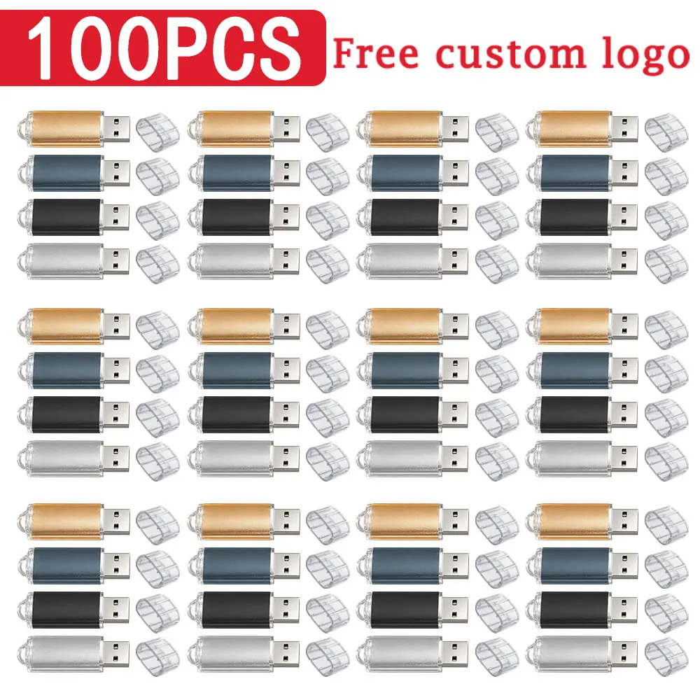 100Pcs/lot USB Flash Drives 4GB 8GB Pen Drive 1GB 2GB Usb Sticks Pendrives 16GB Memory Flash Drive 32GB 64GB U Disk Free logo