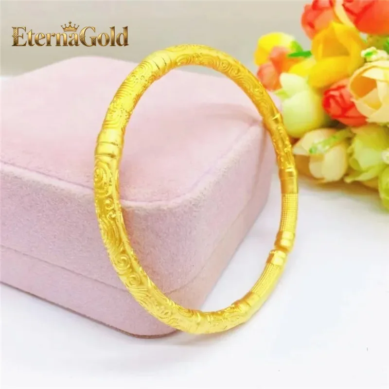 

EternaGold 24K genuine gold bracelet 9999 Niche premium twisted pull semi set sand semi gloss twisted bracelet, suitable for wom