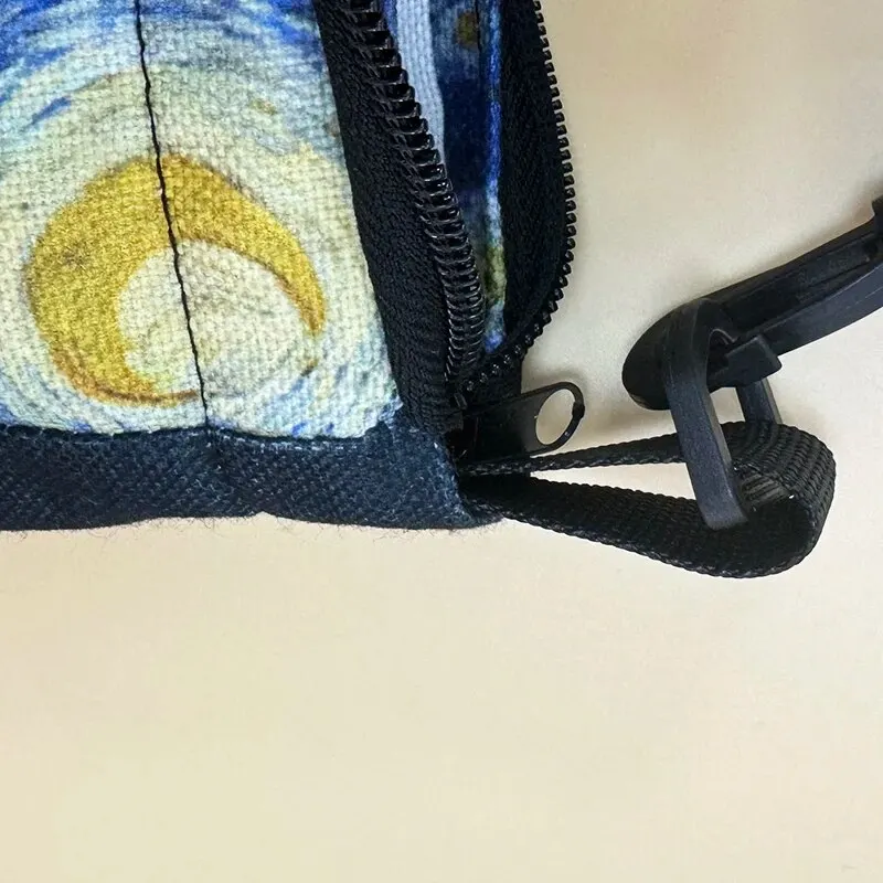 Borsa a tracolla per pittura a olio Van Gogh con stampa artistica nuova borsa a tracolla in lino borsa a tracolla per ragazze pieghevole Casual