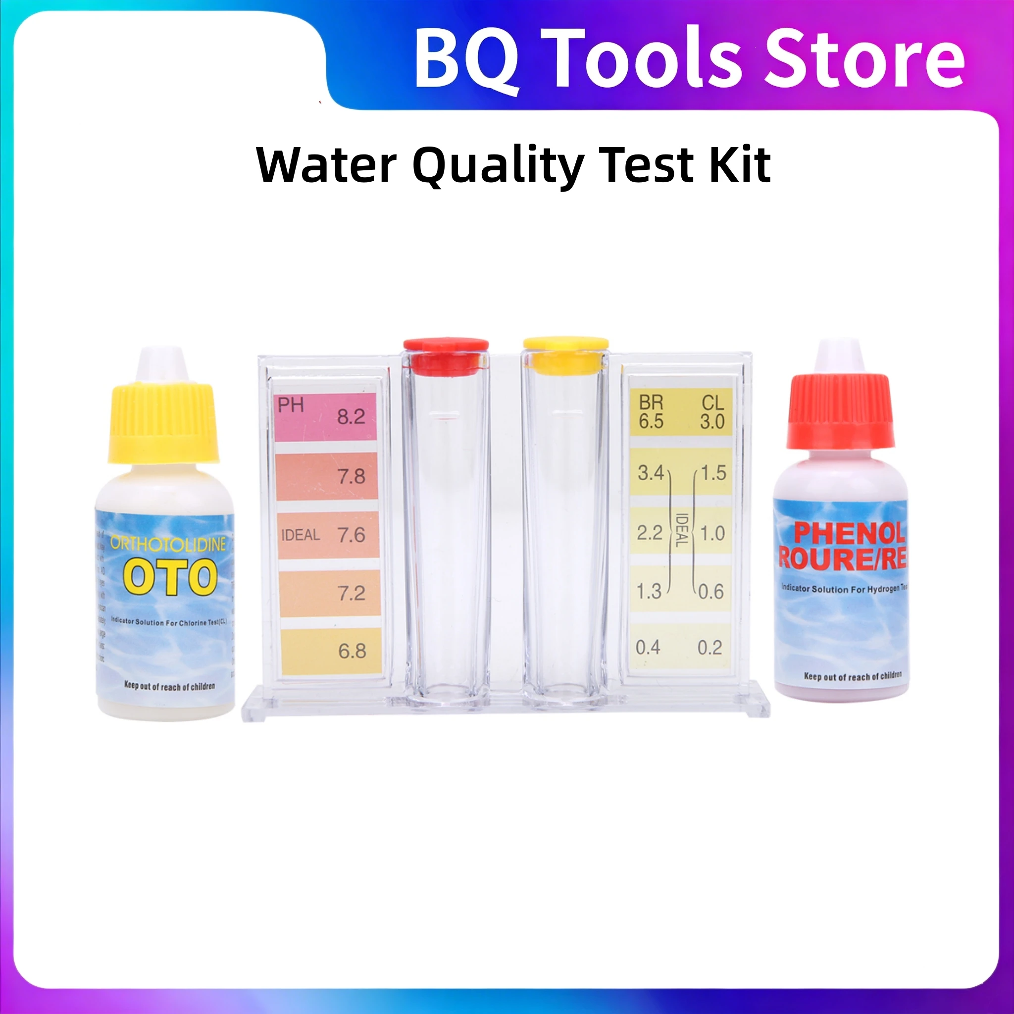 

Swimming Pool Water Quality Test Kit PH OTO Residual Chlorine Detection Reagent Swimming Pool Special Test Kit Pool Water Test