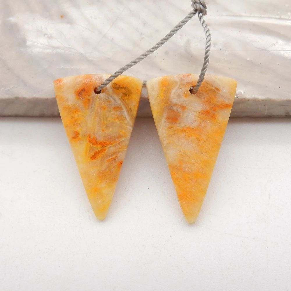 Natural Bumble Bee Stone Triangle Earrings For Womens, Gemstone Earrings Set Wholesale For Jewelry DIY Making