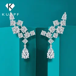 Moissanite Drop Earrings with Certificate 100% 925 Sterling Silver Plated 18k Gold Water Drop Pear Cut Diamond Earring Jewelry