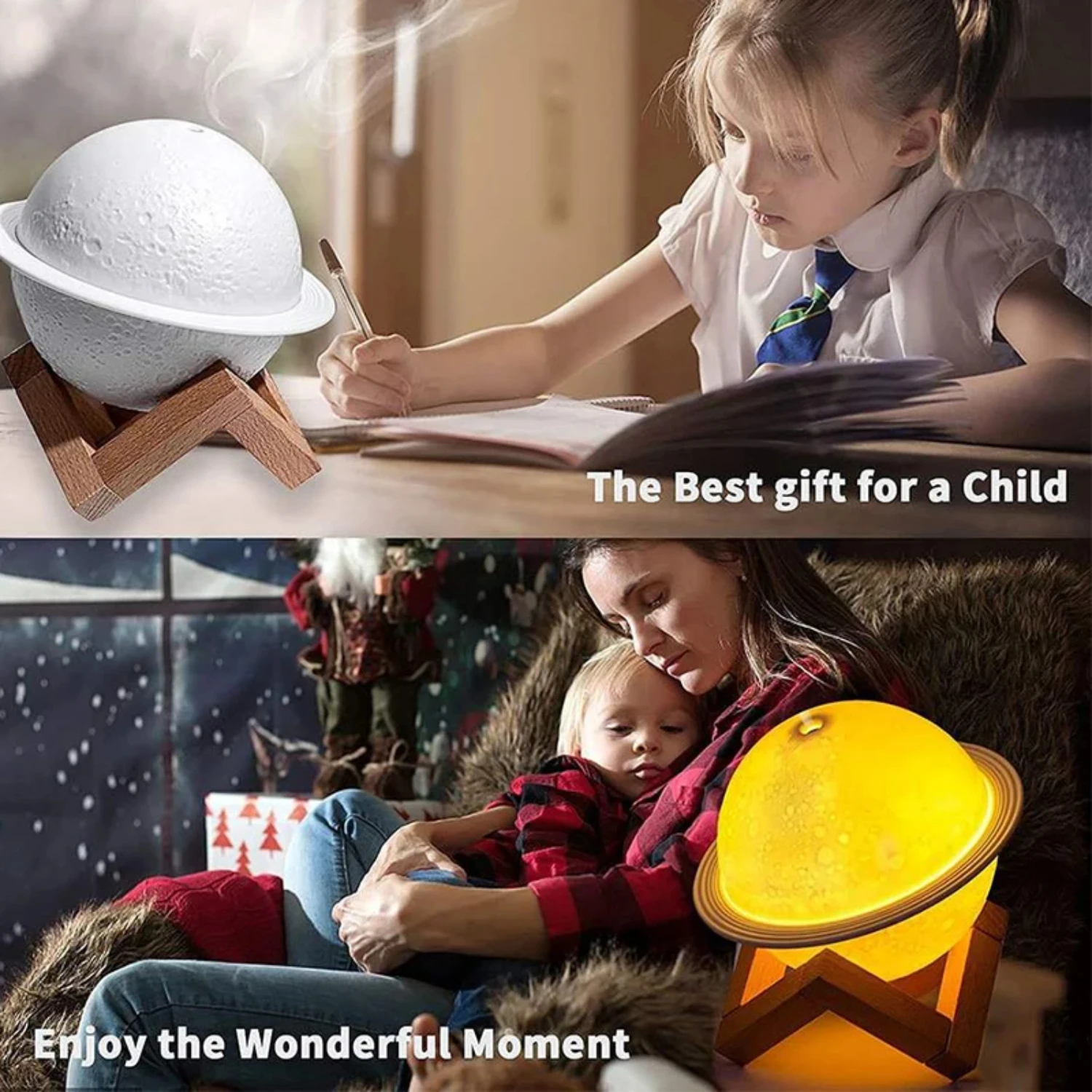 3D 공기 가습기 200Ml 디퓨저 초음파 미니 공기 가습기 Led 조명이있는 Usb 안개 안개 제조기