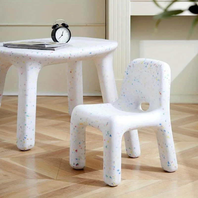 High-Quality Nordic Style Plastic Chair - Compact Outdoor Bench with Backrest, Perfect for Patio & Garden Decor image 6