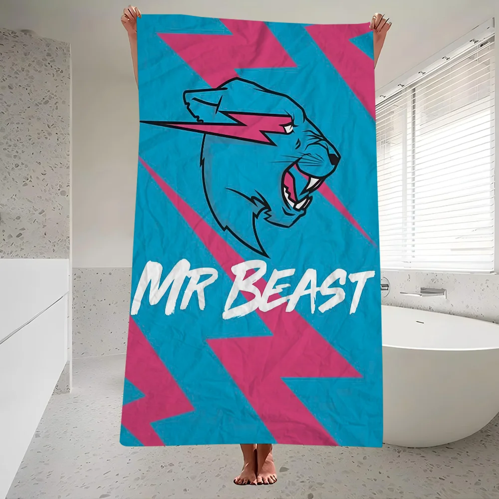 Game Blogger Mr-Beast Beach Towels Shower Towel Sauna Travel Spa Microfiber Quick Dry Gym Accessories Cute Room Decor