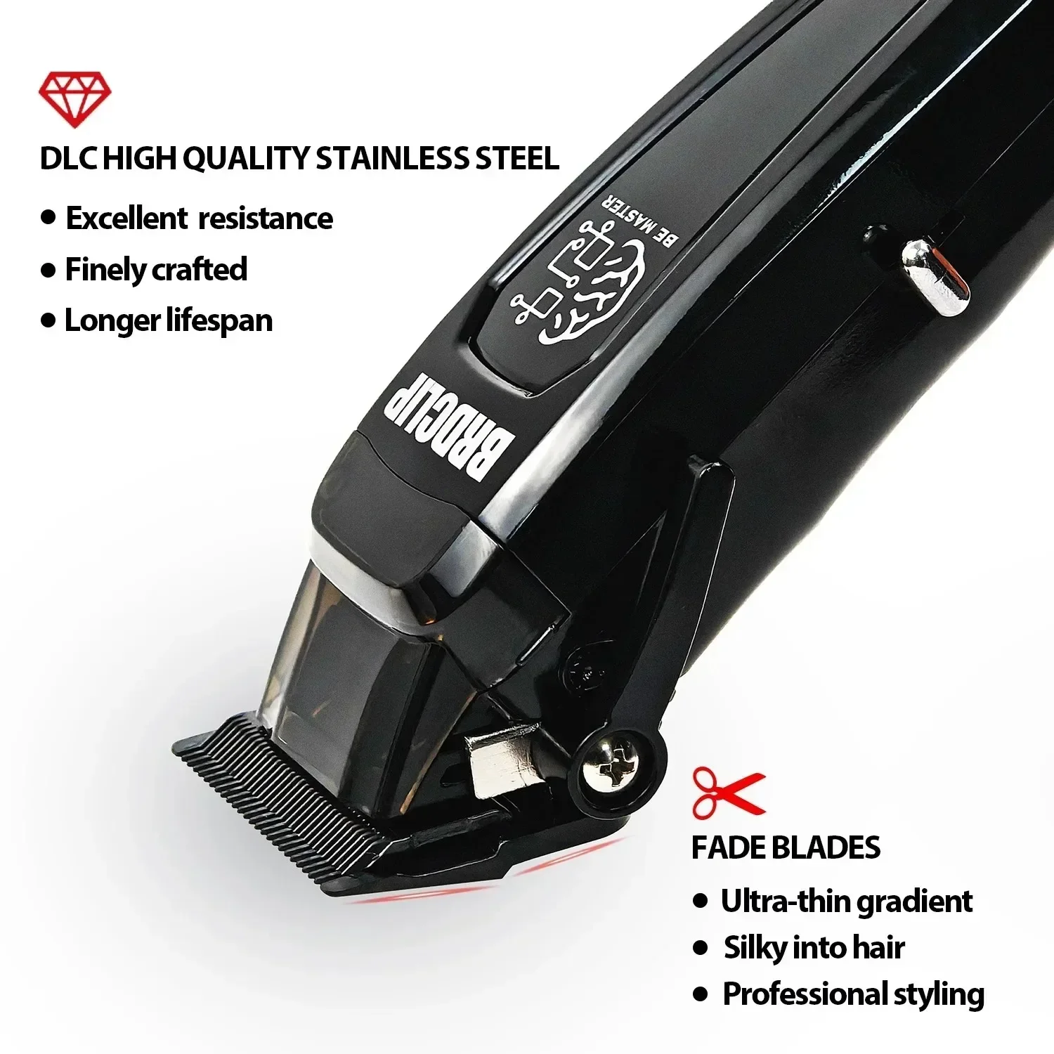 BRD 106 617 609 Professional Electric Hair Clipper Hair Trimmer DLC Blade with Base 7500RPM 7000RPM Barber Set BRDCLIP