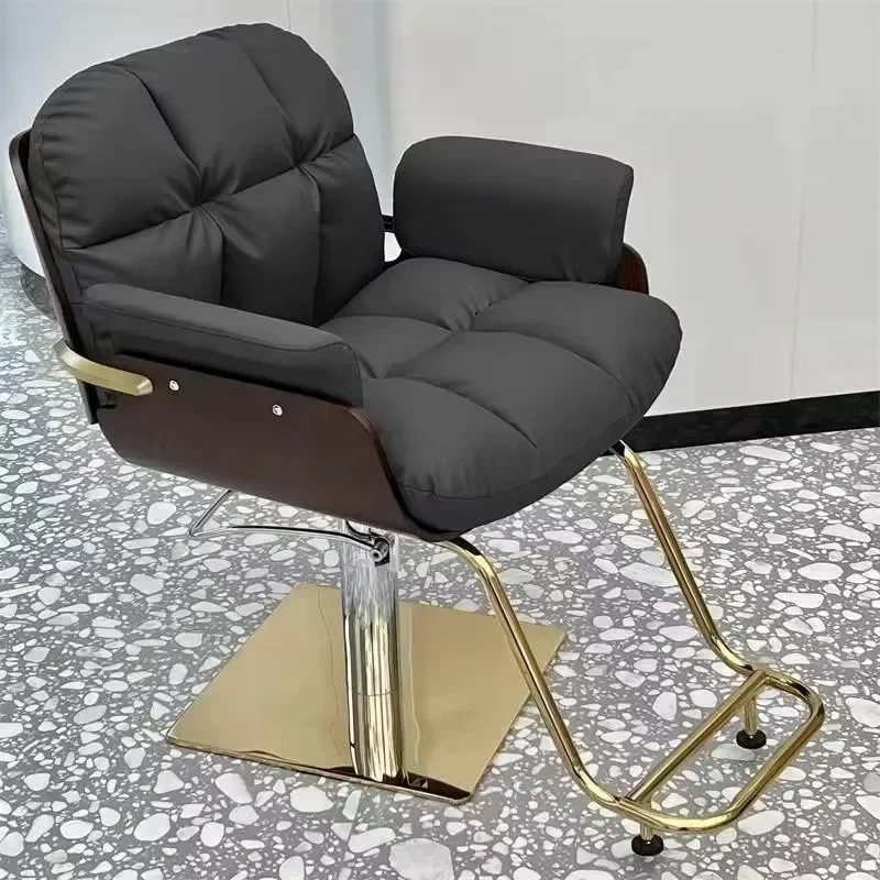 #Professional Salon Luxury Barber Chair Simple Classic Comfortable Square Mat Chair Swivel Adjustable Soft Cadeira Furniture
