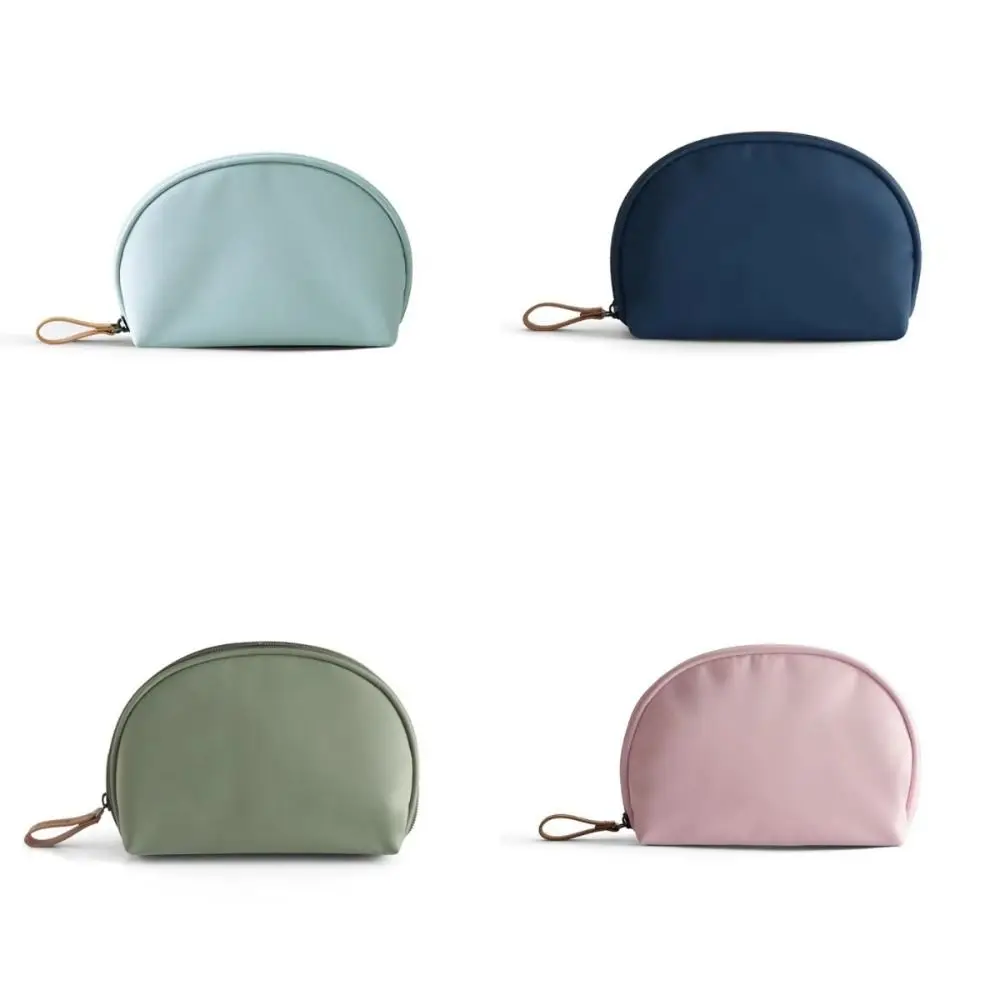 Fashion Semicircle Design Cosmetic Bag Small High Quality Travel Bag Beauty Essentials Solid Color Make Up Bag For Women Gift