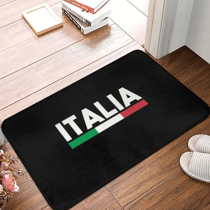 Flag Of Italy Front Door Mat Anti-Slip Outdoor Absorbent Italian Patriotic Doormat Kitchen Balcony Entrance Rug Carpet