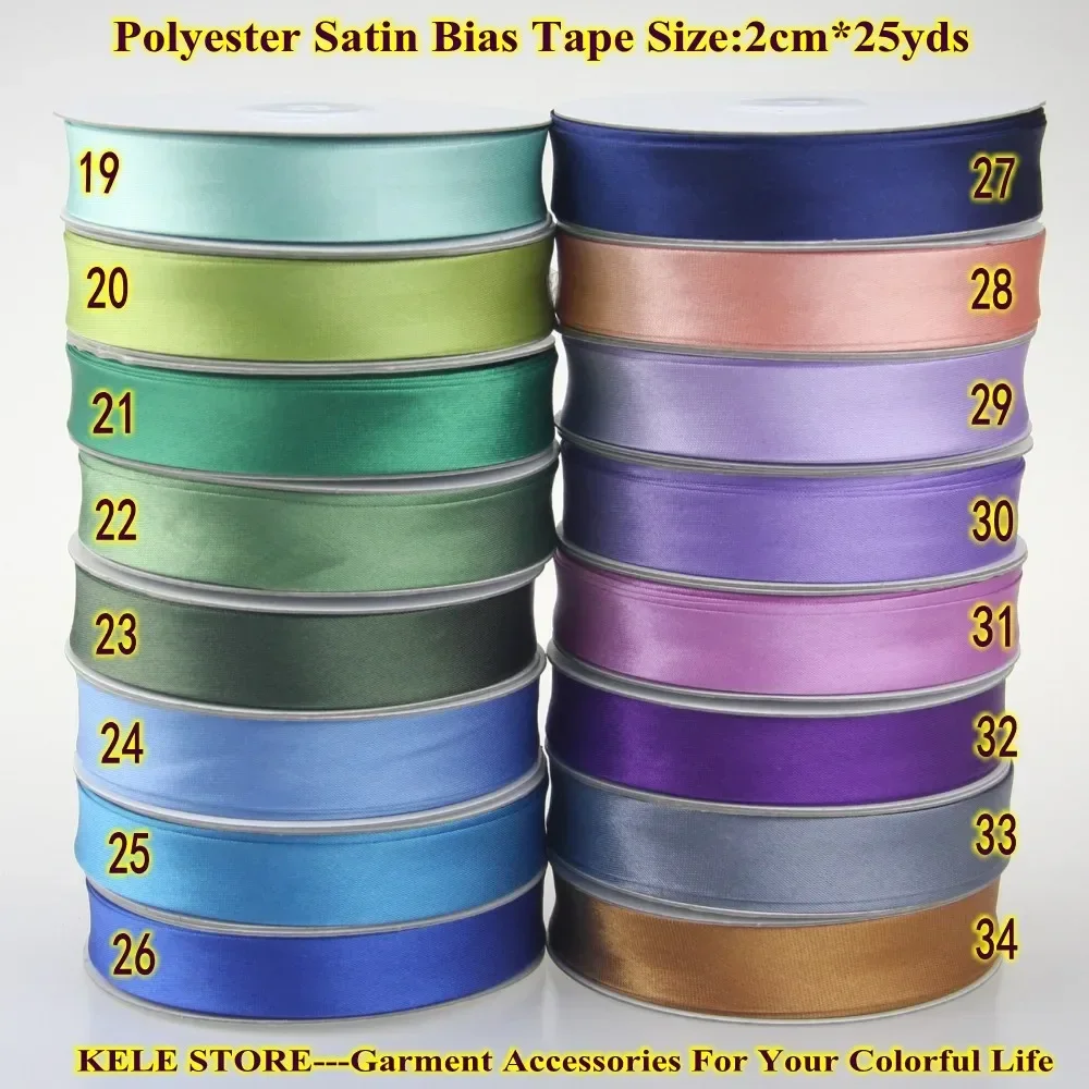 Polyester Satin Bias Binding Tape,bias Binding Size:20mm,3/4\