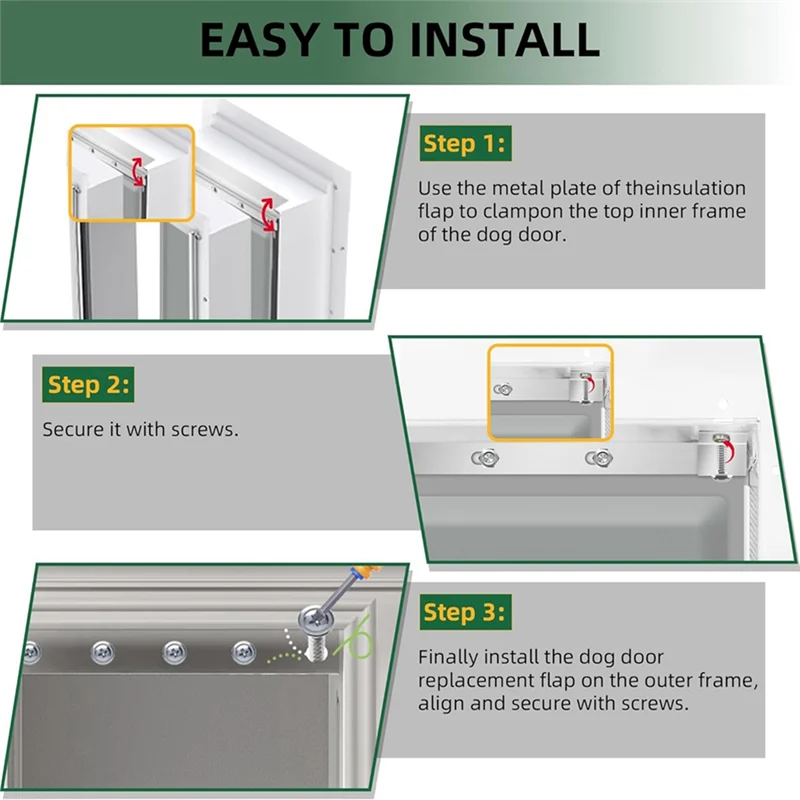 M04K Сменные дверные клапаны для собак Petsafe Freedom Сменный клапан для дверей домашних животных для экстремальной устойчивости к атмосферным воздействиям (-20-120 ° Ф)