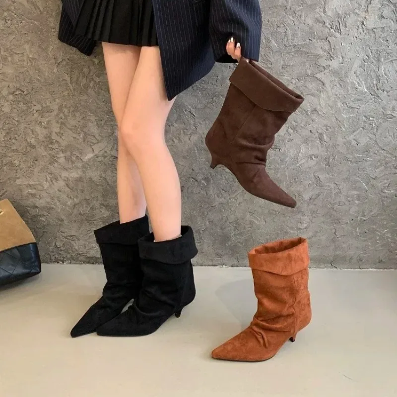 

Designer Shoes Luxury Comfortable Pointed Toe Ankle Boots High Quality Street Style Thin Low Heels Fashion Shoe Zapatos De Mujer