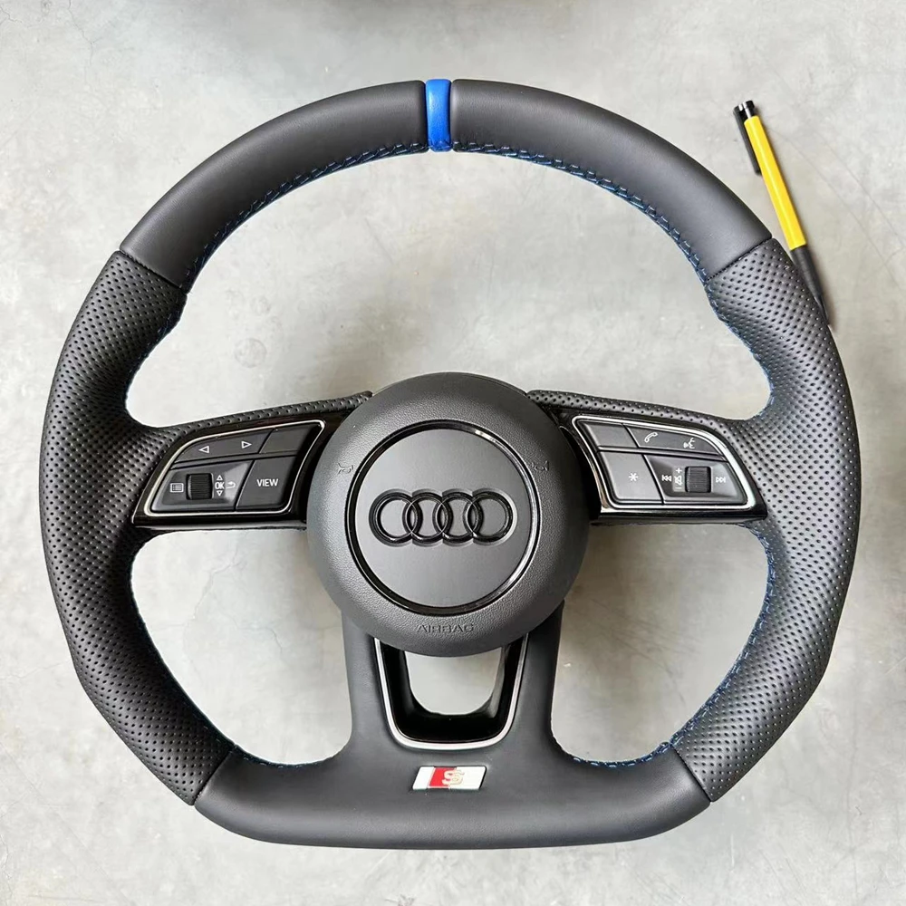 Custom Anti-Slip Microfiber Leather Car Steering Wheel Cover For Audi A1 8X A2 A3 Q3 Q5 Q2 A4 A5 A6 Avant Steering Wrap