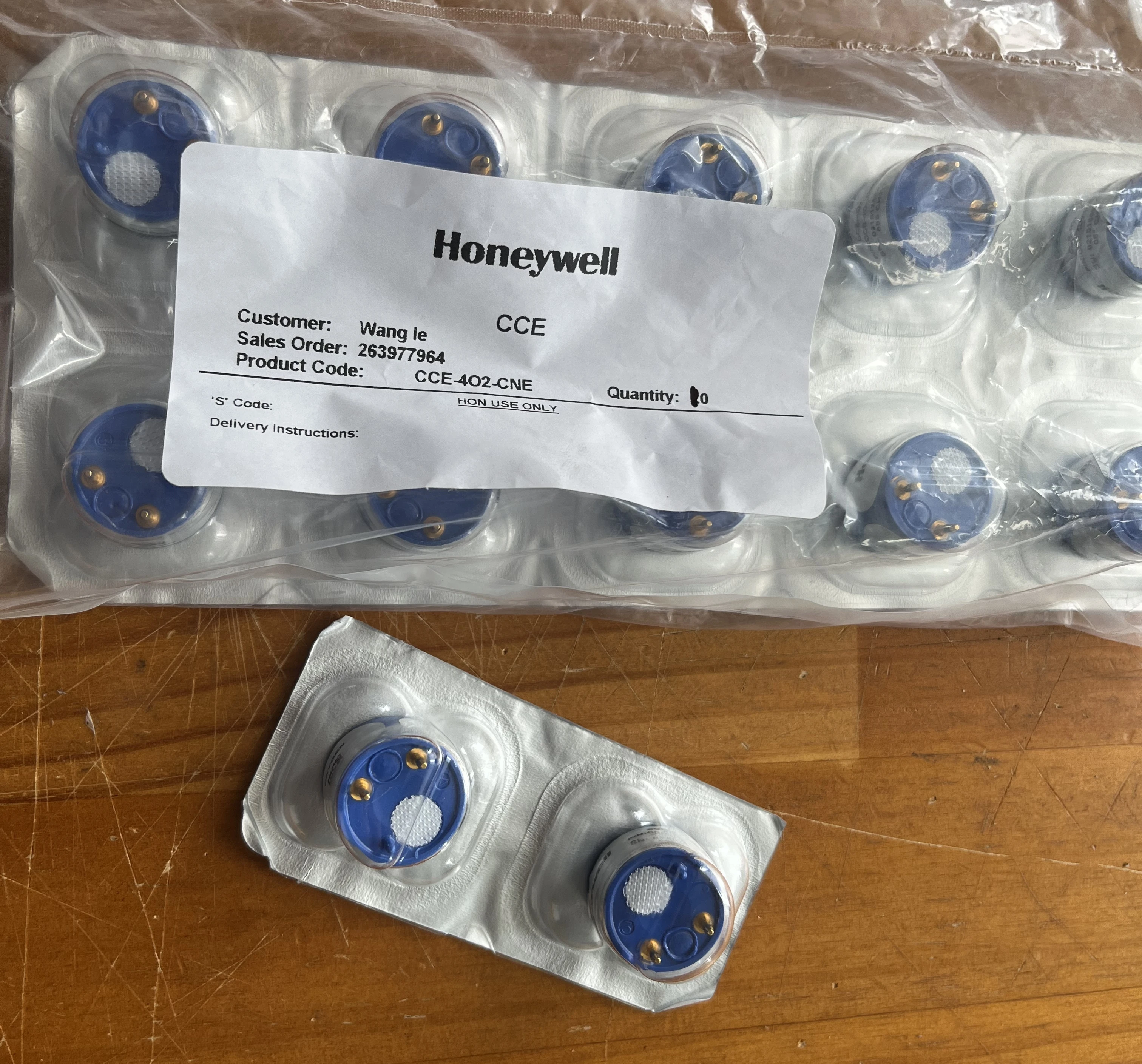Sensor de calidad del aire O2 de repuesto del sensor Honeywell CCE-4O2-CNE para detectores de gas