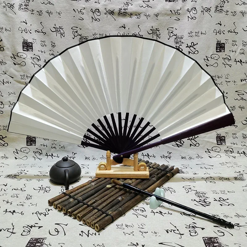 8-Inch 10-Inch Blank Plain Surface DIY Raw Silk Fan Student Hand Painting Writing Inscription Folding Fan