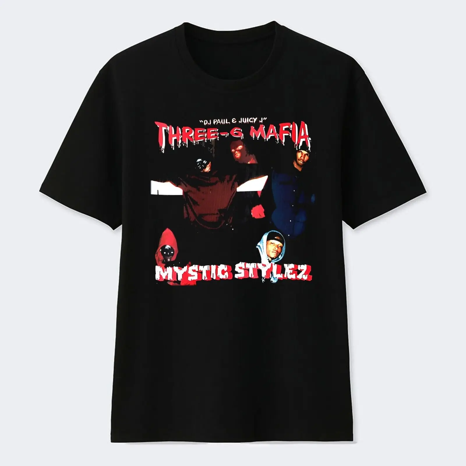 New Rare Three 6 Mafia Mystic Stylez Album Cotton Black S-4XL Shirt THA1094