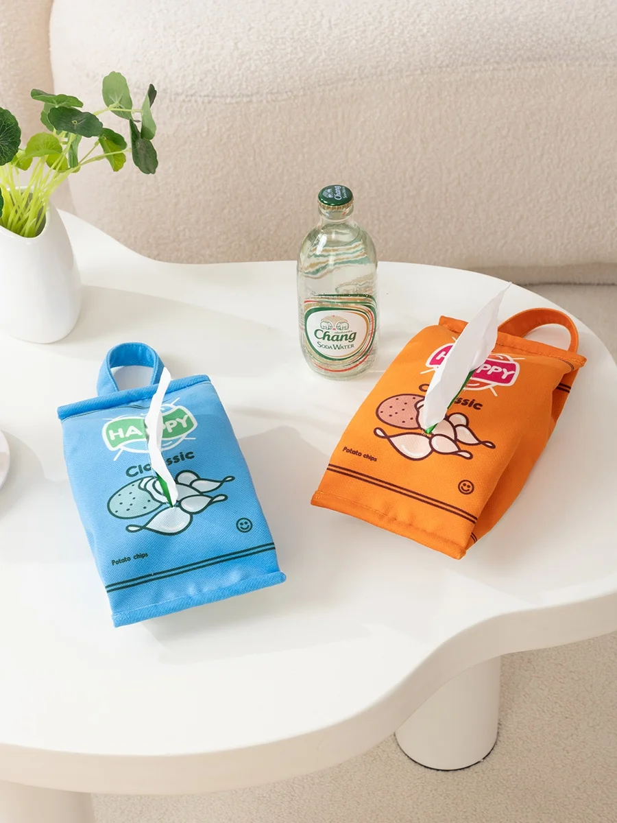 

Creative Hanging Potato Chip Tissue Box Simple Living Room Car Hanging Cloth Art Napkin Cover Cute Home Use AB194