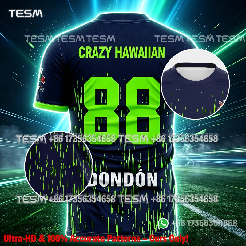 TESM Men Football Fans T Shirt Quick Dry Breathable Sports Jersey Adults Kid Casual Street Short Sleeve Soccer Training Tees